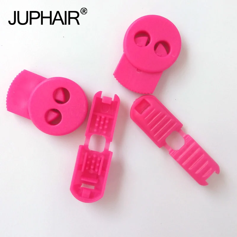 

N 1-50 Sets Rose Red Flat Buckle Elastic Shoes Buckles Hole Plastic Stopper Toggle Clip Apparel Shoelace Sportswear Accessories