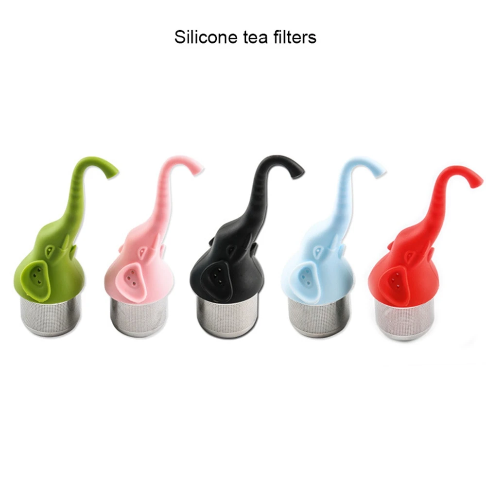 

1 pcs Useful Tea Infuser Tea Leaf cute Elephant Tea Strainer Filter Diffuser Silicone Kitchen Tools Gadgets Tea Infusers