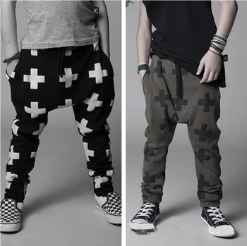 

Factory selling Full length pants / Autumn harem pants / Cross print pants