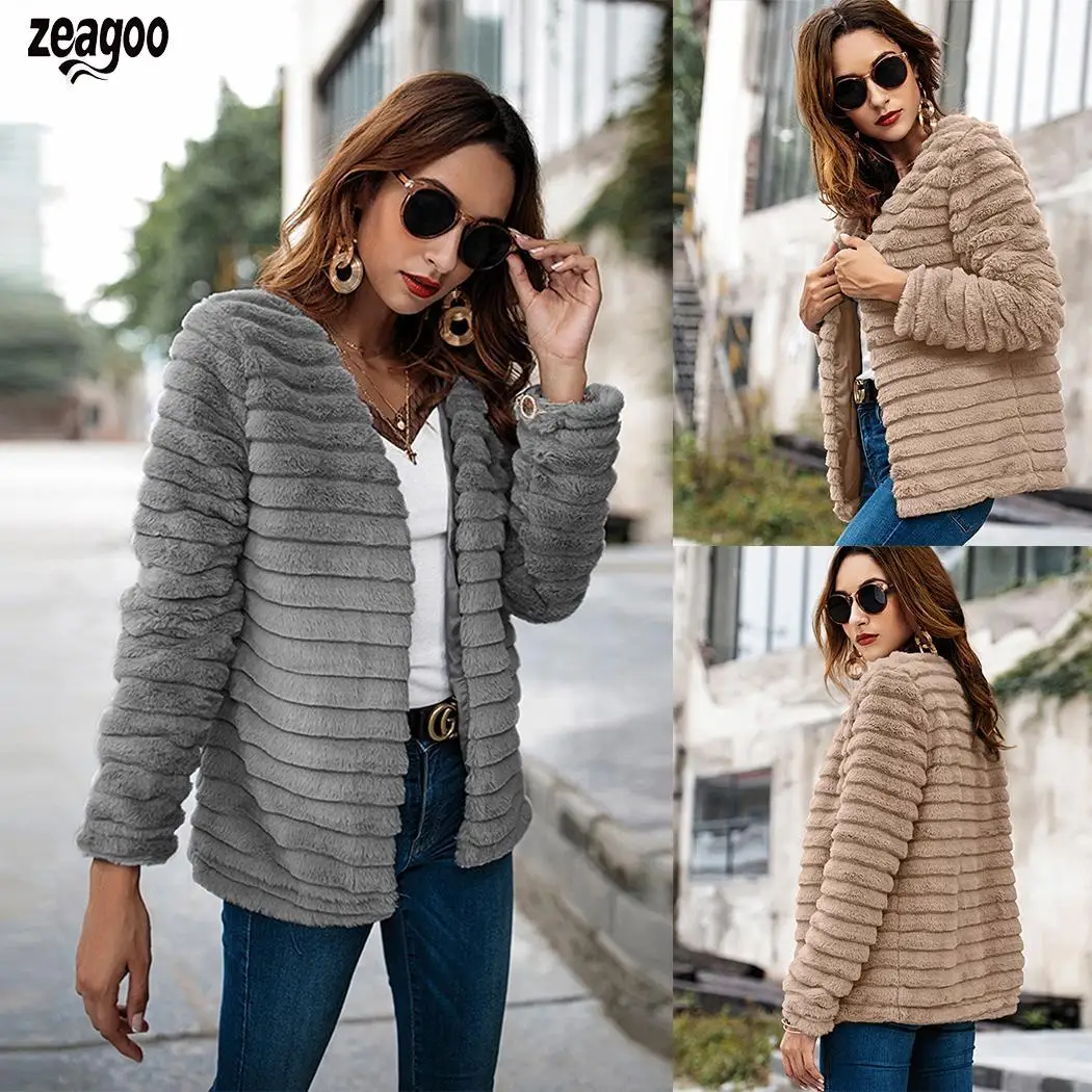 

Women Casual Open Neck Long Sleeve Solid Khaki, Gray Open Stitch Winter Cardigan Coat