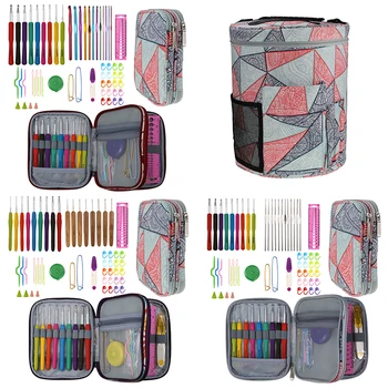 

Geometry Looen Crochet Hooks Set With Empty Yarn Storage Bag Sewing Tools Knitting Needles DIY Needle Arts Craft With Case