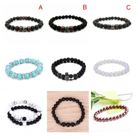 Classic Beaded Bracelets Couples Natural Stone Beads Bracelets For Women Men Jewelry Gift