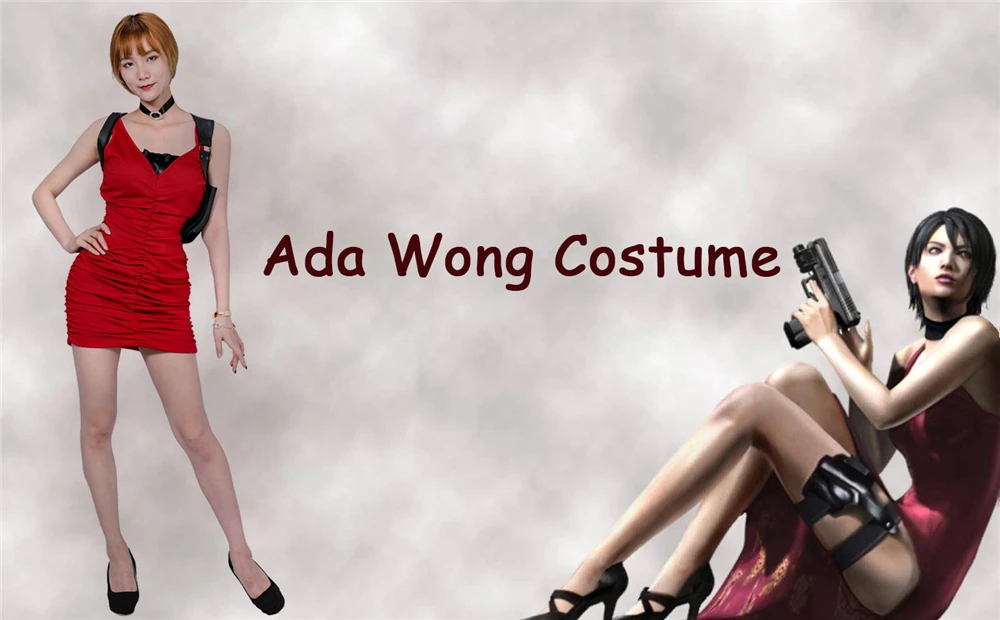 XCOSER дизайнер BioHazard RE2 ada Wong костюм красный хлопок Косплей Костюм Хэллоуин вечерние платья для леди Cosply Prop высокое качество