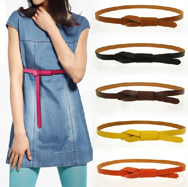 

Cowhide bottom decoration women's thin belt strap fashion all-match tieclasps cummerbund female