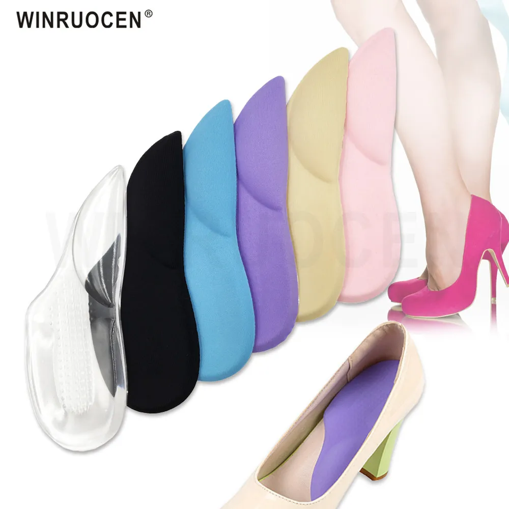 WINRUOCEN 3/4 العظام قوس يدعم نعال الحذاء الكعوب منصات ل حذاء كعب عالٍ بطانات جل إدراج الألم الإغاثة palmilha نعل