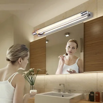 

simple bathroom make-up LED wall lamps Mirror front light waterproof bathroom wall lamp stainless steel mirror cabinet FG25