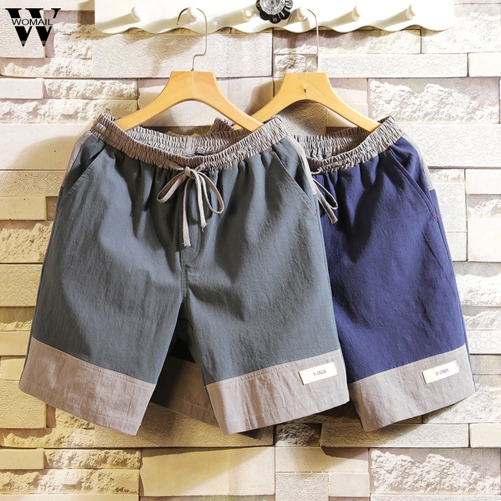 Womail шорты мужские летние лоскутные свободные шорты Карго с карманами на ремне Пляжные Шорты повседневные шорты спортивные пляжные шорты J65