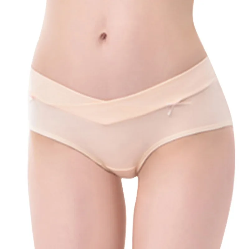 

Women Plus Size Low-Rise Briefs Pregnant Female Solid Comfort Seamless Panties Widen Waist Hip Baby Care Underwear