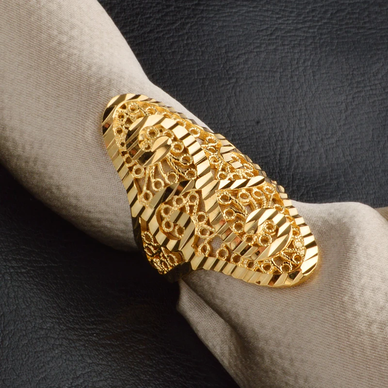 

MEEKCAT Dubai Gold Color Resizable Ring for Women/Teenager Middle East/Dubai/Ethiopian/African Wedding Party Jewelry Gift 072402