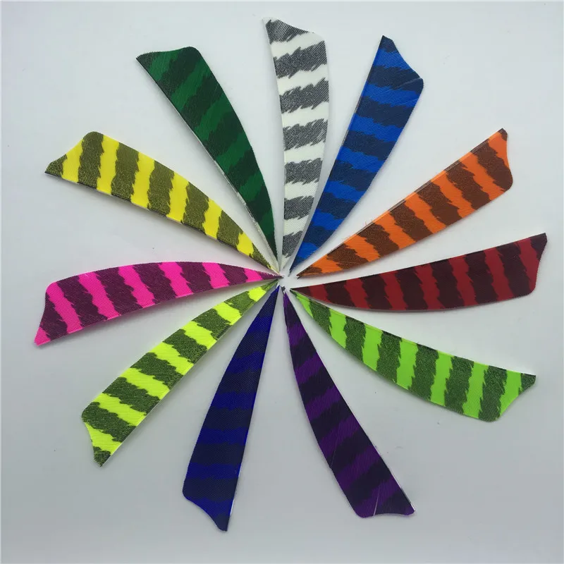 

50pcs/lots 3" Shield Hunting Arrow Feathers Striped Turkey Feather Archery Arrow Accessories Fletching Feathers FT47