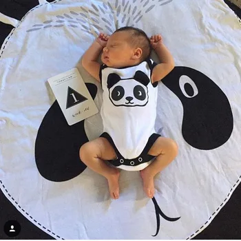 

B Baby Blanket Carton Panda Animal Round Boy Girl Play Mat Children Game Rug Kids Summer Baby Photography Props