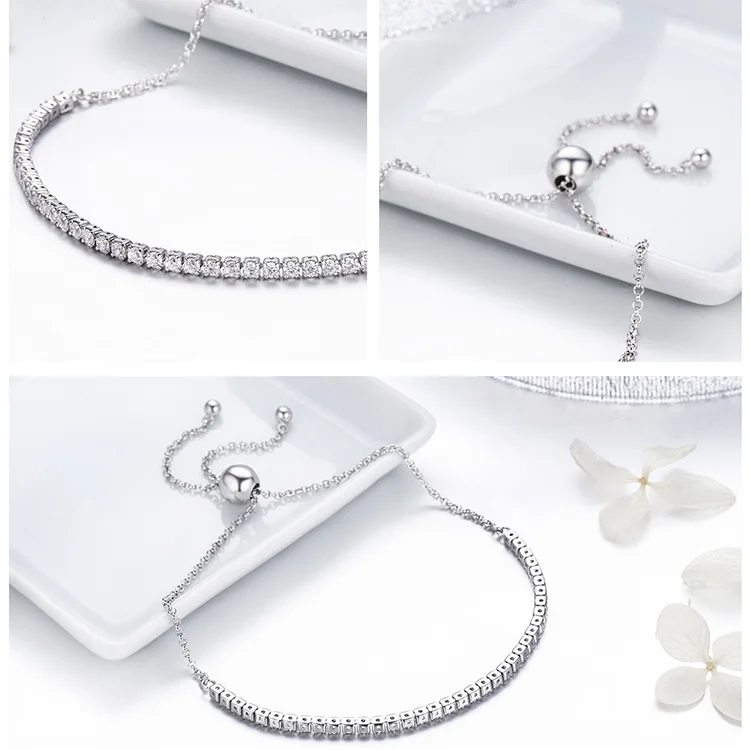 ZMZY бренд кубического циркония серебряные браслеты для женщин Элегантный Теннисный браслет хрустальные браслеты и браслеты Свадебные ювелирные изделия подарок
