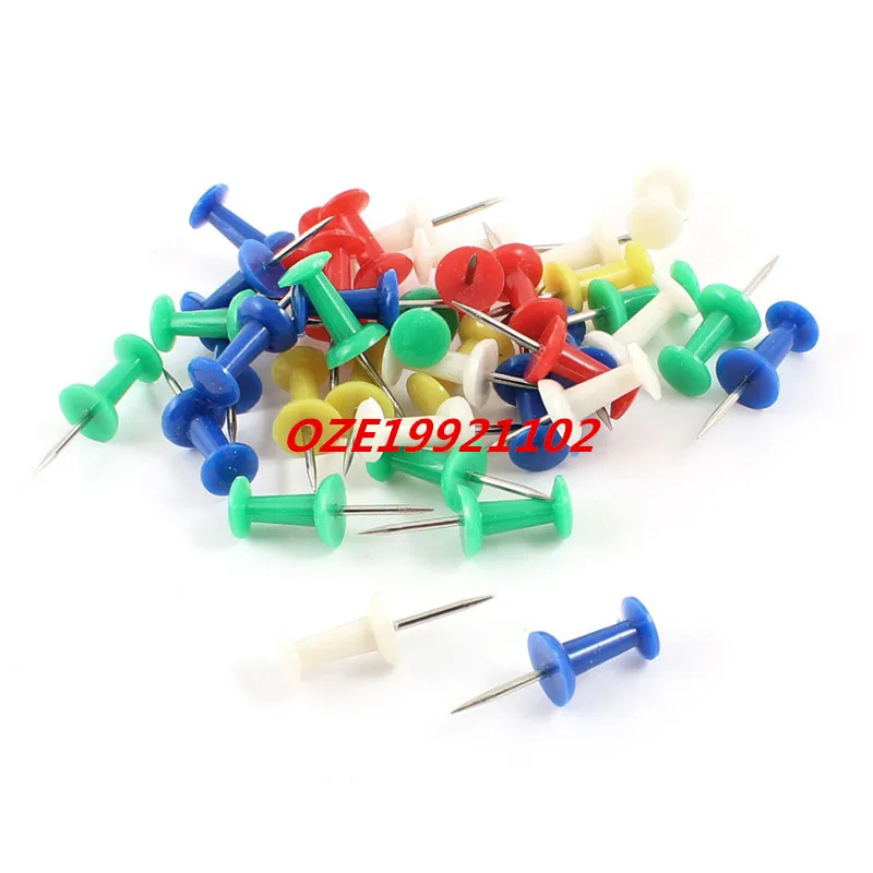 

Office Assorted Color Plastic Head Metal Pushpins Thumbtacks