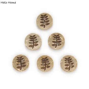 

30pcs 2 Hole Coconut Buttons Tree Leaves Gift Clothing Handwork Sewing Scrapbooking Home Decor Card Making DIY 13mm