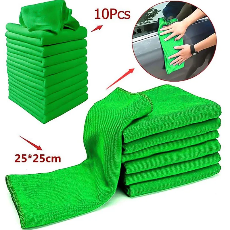 

10Pcs/Lot Microfiber Car Wash Towel Soft Cleaning Car Cloths Wash Towel Duster 9.84'' x 9.84''Inch