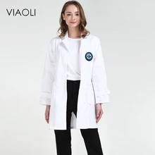 Viaoli, женское медицинское пальто с длинным рукавом, Униформа, медицинская лабораторная куртка, больница, доктор, одежда, костюм с воротником