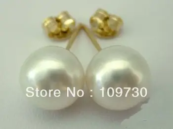 

ry00111 huge Beautiful 12-13mm AA+ white akoya pearl earring 14KGP free box