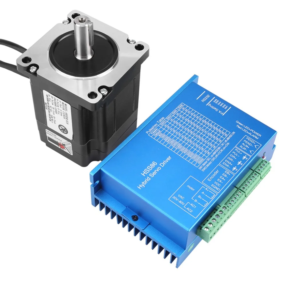 

HSS86 4N.M 0~3000RPM Hybrid Servo Driver + NEMA34 Closed-Loop High Speed Stepper Servo Motor AC 20V~80V