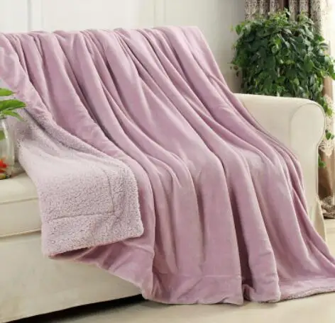 Супер теплые постельные принадлежности одеяло мягкий коралловый флис постельное белье двойной утолщаются дома зима плед дети спальный диван офис одеяло - Цвет: Double Layer