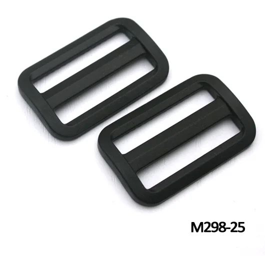 100pcs Adjustable strap buckle black plastic adjust buckles Tri Glide