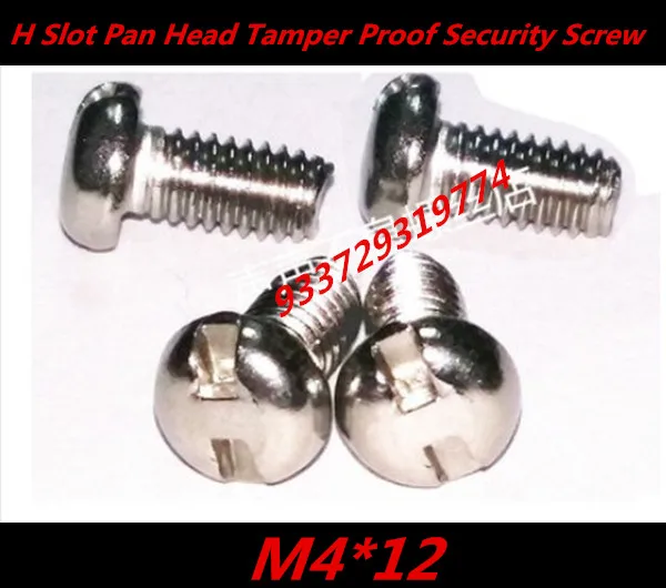 100pcs DIN7985 M4 x 12 A2 Stainless Steel H Slot Pan Head Tamper Proof Security Screw Screws