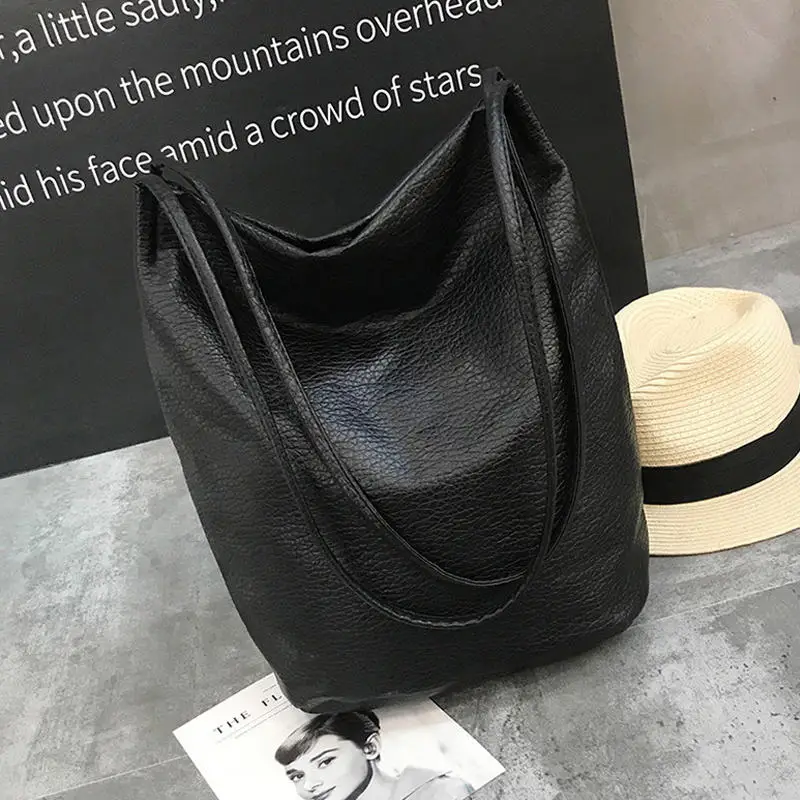 

Women's Shoulder bag Leather Handbags Bucket Ladies Cross Body Bags Large Capacity female Shopping clutches Bag Bolsa 2019