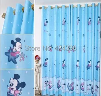

Morden Child curtain for windows blue cartoon print kids boy girl curtain for living room bedroom cortinas for window