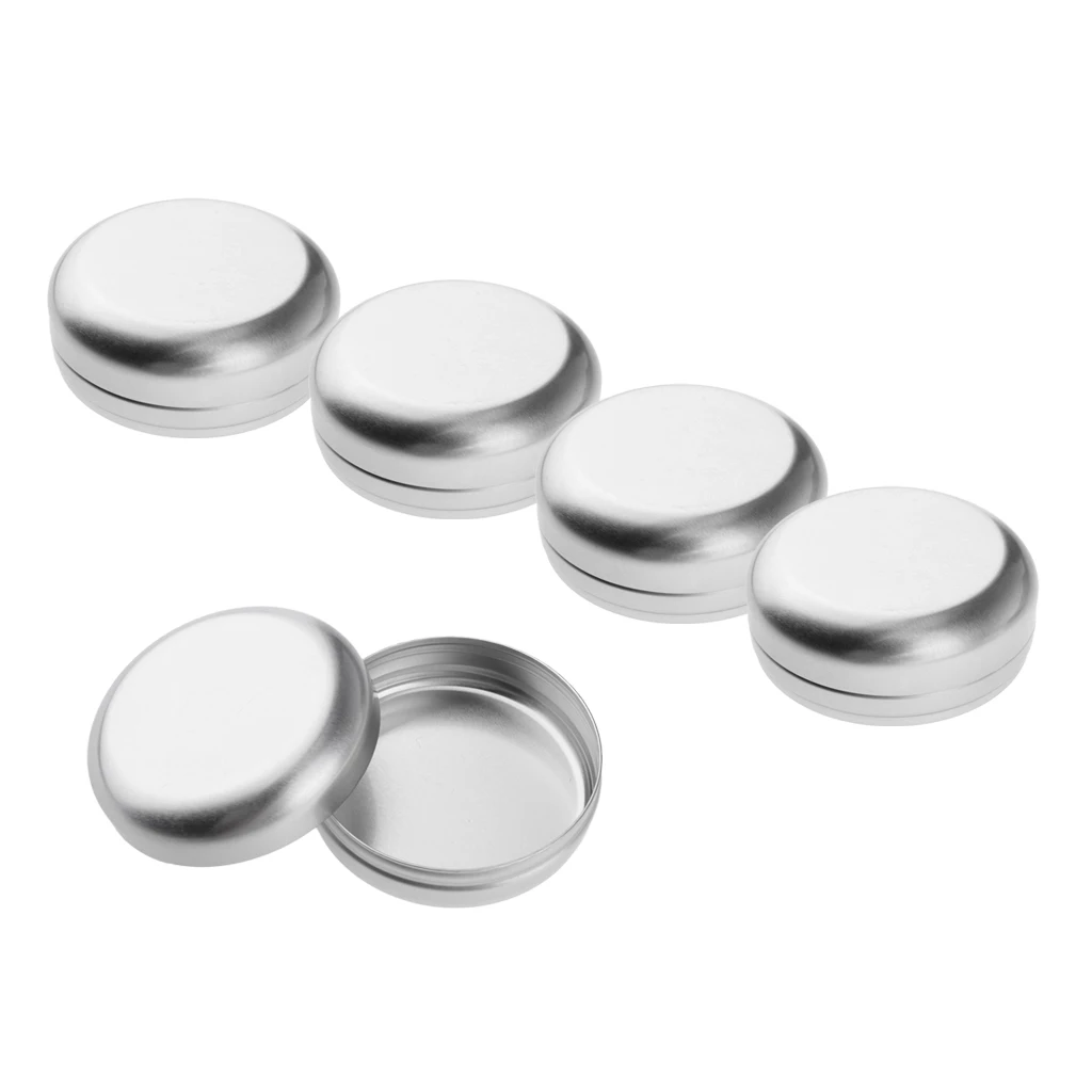 5pcs Empty Tin Case For Lotion Bar Soap Hair Wax Skin Moisturizers Aluminum High-Grade Aluminium Anti-Rust Durable & Reusable