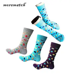 Morematch 3 модели мужские трендовые носки Европейский Большой размер 42-46 геометрический узор хлопковые носки индивидуальность счастливые