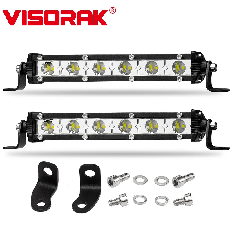 

VISORAK 2pcs/lot 7" 18W LED Work Light Bar Offroad LED Bar Motorcycle LED Bar For 4X4 4WD Truck ATV SUV Offroad Car Motorcycle