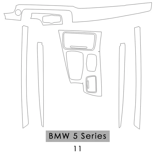 Самовосстановления внутренняя отделка защитная пленка Шестерни переключения Панель наклейка на приборную панель для BMW F10 F11 F07 Z4 E89 F25 F26 G30 F15 F16 F30 - Название цвета: Set for 5 2011