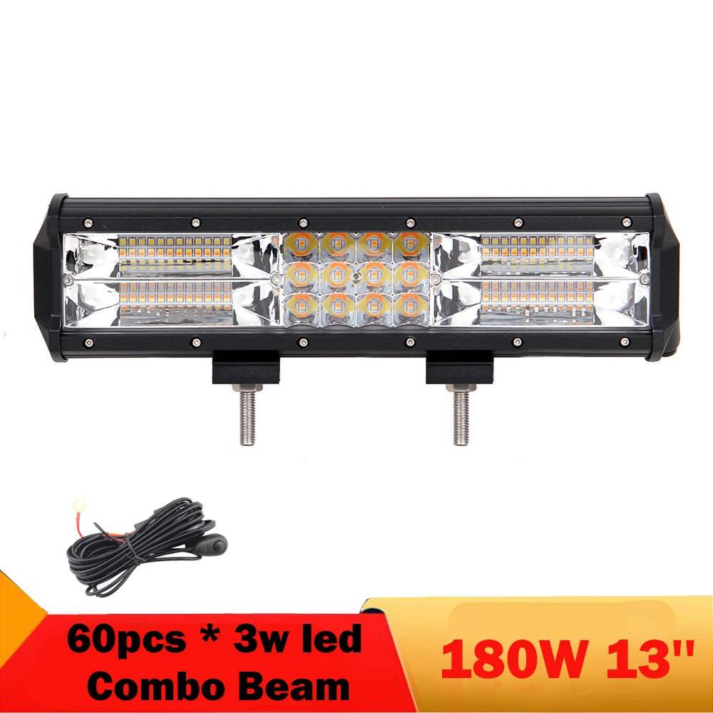 

180W Combo LED Light Bar Strobe Light 4000K/6000K Driving Fog Light for Jeep Wrangler Polaris RZR 4x4 Trailer Tacoma Truck ATV