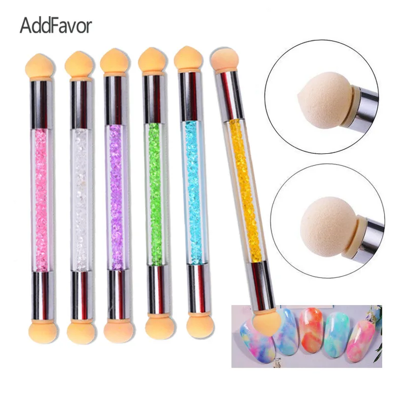 

AddFavor Nail Gel Design Sponge Pen Tool Kit Nail Art Painting Brush Pen Replacable Sponge DIY Gradient Coloring Nail Sponge