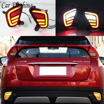 

2pcs For Mitsubishi Eclipse Cross 2018 2019 Multi-functions LED Rear Bumper Reflector Lamp Brake + Turn Signal + Reverse Light