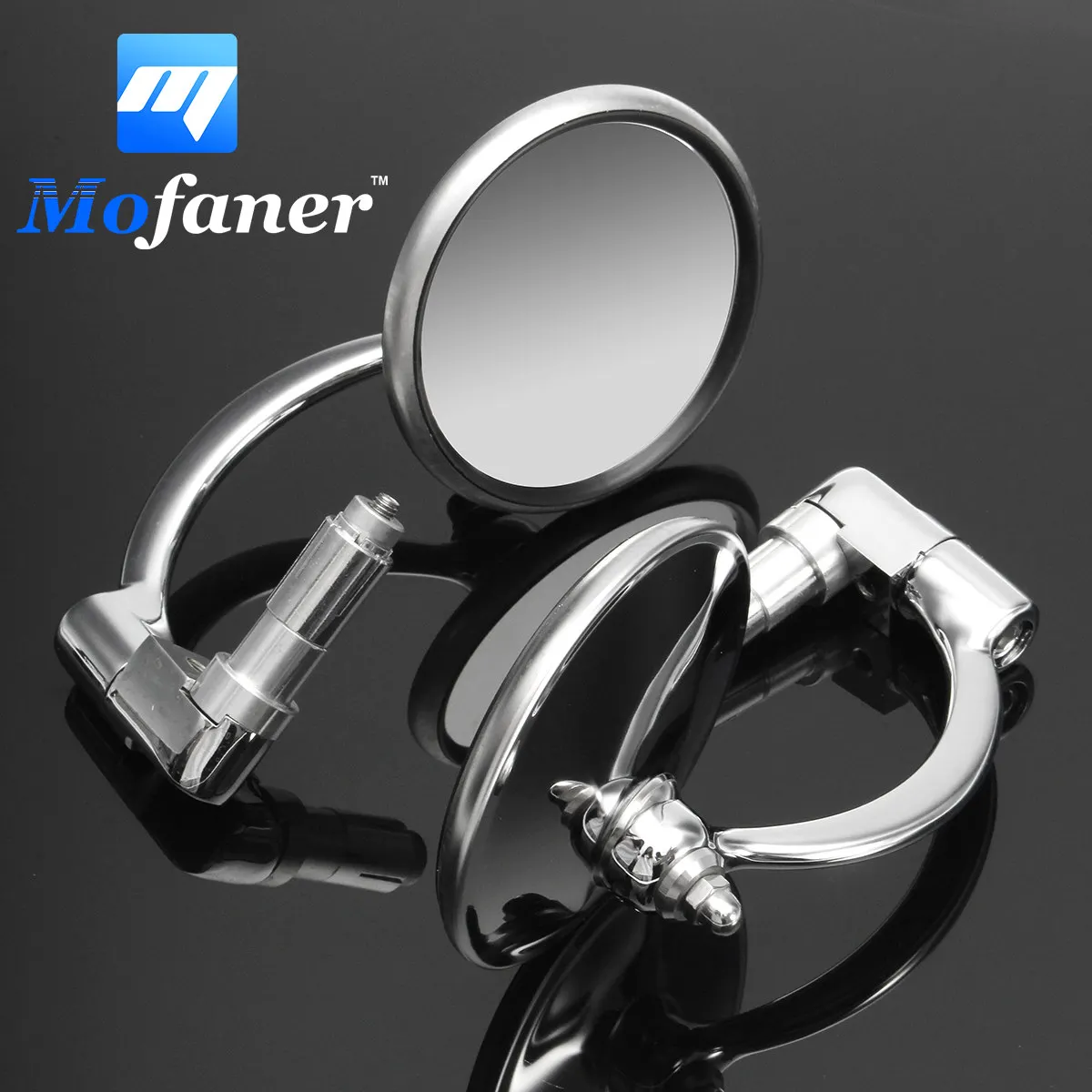 

7/8" Rear View Mirror Motorcycle Motorbike Cafe Racer Grip Rearview Handlebar 360 Degrees Swivel Rearview Mirrors