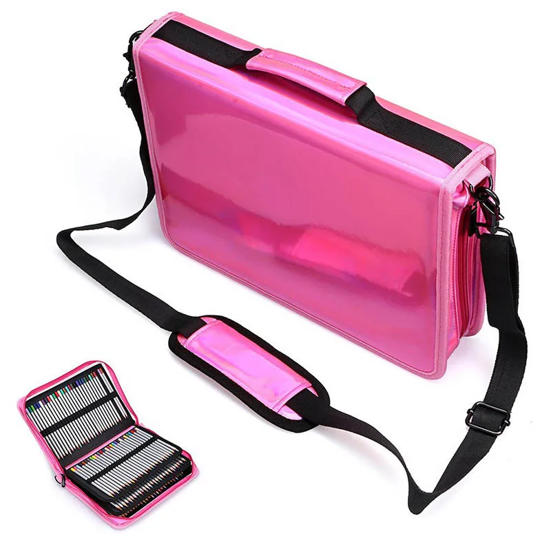 Couro do Plutônio Case de Lápis a Laser Criativo Buracos Grande Pencilcase Penal Luxo Caneta Bolsa Caixa Escritório Escola Papelaria 160 Mod. 114715 14 Cheap Estojo