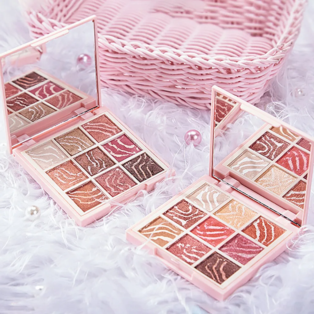 

9 color eyeshadow pallete professional long lasting marble bake eyeshadow Shimmer Eyeshadow Palette eye makeup paleta de sombra