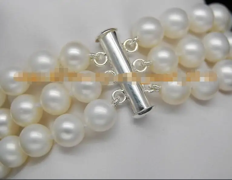 

Hot selling free shipping******** Natural 8-9mm AAA+ white pearl bracelets 925s Clasp