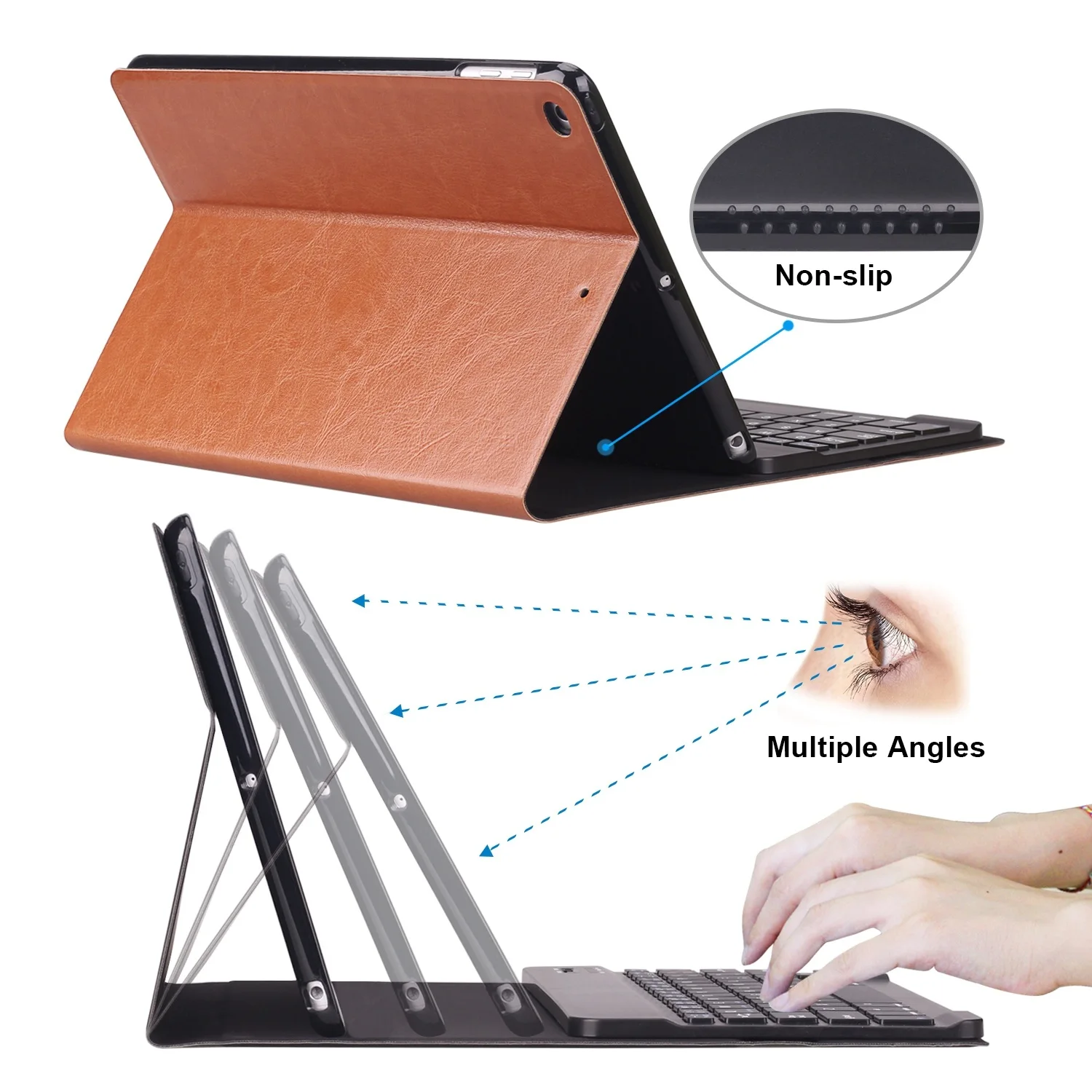 Чехол-клавиатура из искусственной кожи для iPad 9,7 /iPad Air 2 1, мягкий силиконовый чехол, подставка для iPad чехол 9,7"