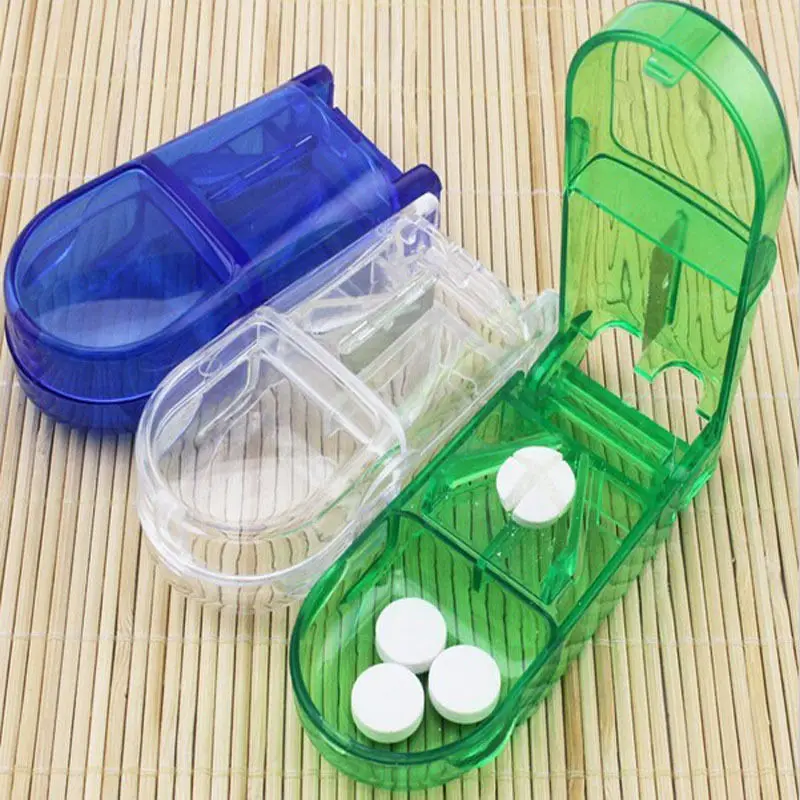

1 pc High Quality Cutter Splitter Divider Convenient Medicine Pill Holder Tablet Holder Storage Box Pill Box