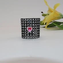 10 шт./партия, изготовленные на заказ, черные пластиковые алмазные сетчатые кольца для салфеток Салфетка с пряжкой, домашний декор свадебного банкета