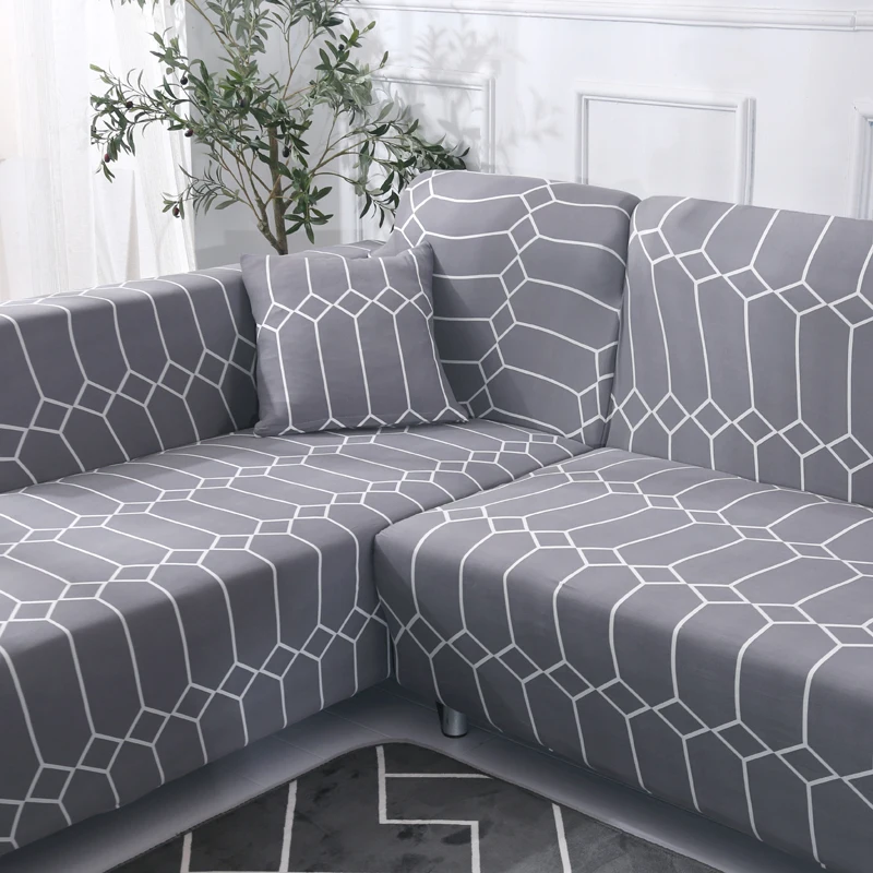 

Grey color white line stretch Sofa cover stipe Big Elasticity Couch covers Loveseat sofa Funiture Towel all wrap slipcovers