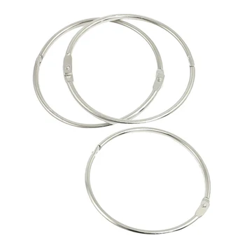 

New and Hot 3 x Metal Staple Book Binder Loose Leaf Rings Keychain 66x60x3mm