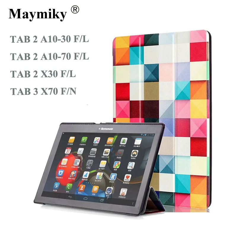 

For lenovo tab 2 a10-70 Colorful Print Leather Case for lenovo Tab 3 10 plus TB3-X70L TAB-X103 Tab2 A10-70F Case+Film pen