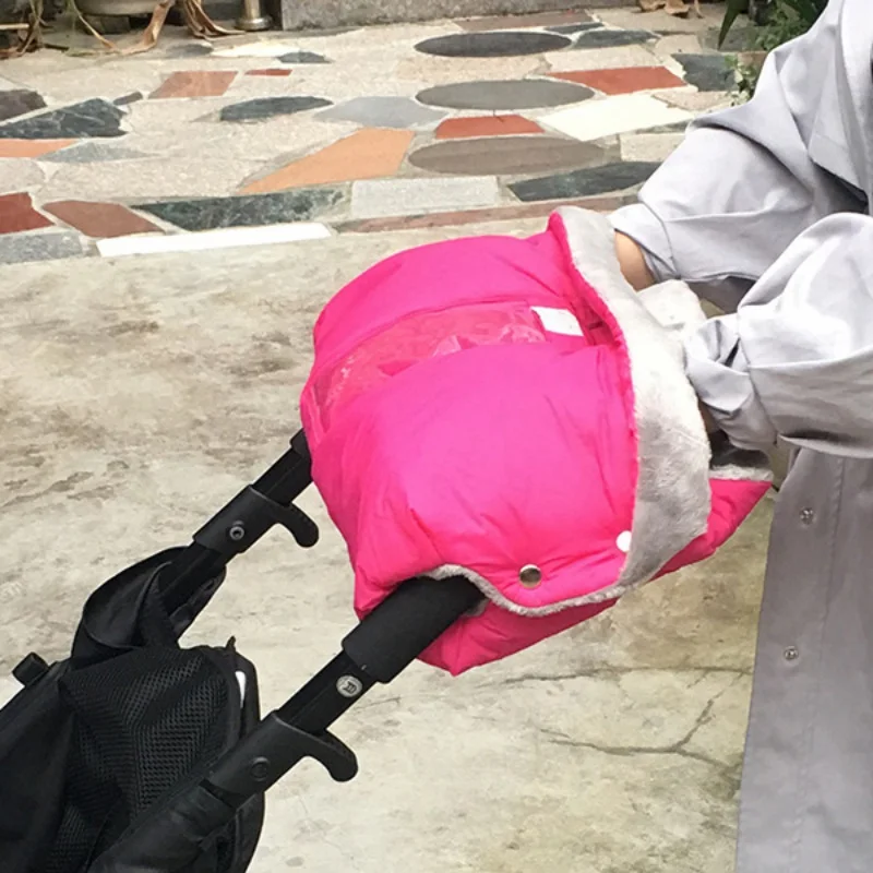 Детские коляски варежки толстые теплые антифриз ручная крышка ветрозащитный непромокаемые перчатки с карманом для телефона