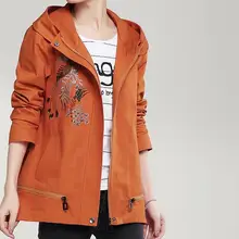 M-4XL Горячая Весна Женская Новая мода среднего возраста большие ярдов короткое пальто свободный жир мм куртка с капюшоном ветровка