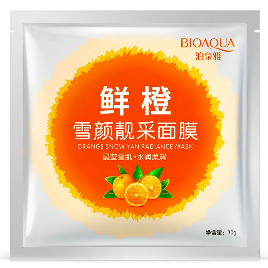 

1pcs Fresh Orange Snow Mask Moisturizing Skin Care Plant Facial Mask Moisturizing Oil Control Blackhead Remover Wrappe Mask Face
