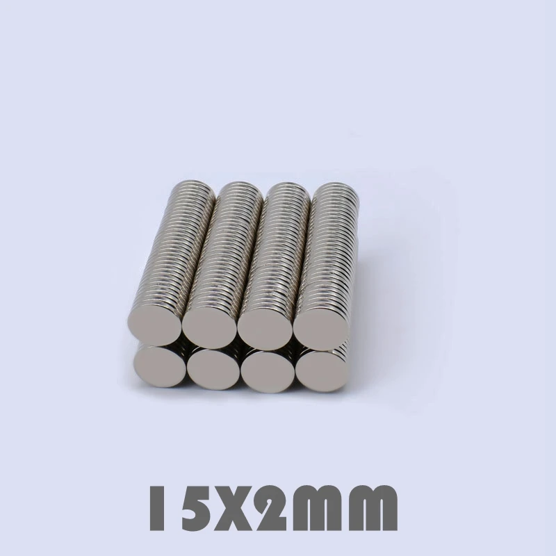 20/50/100Pcs 15x2 мм неодимовый сильный магнит круглый N35 15*2 поисковый редкоземельных