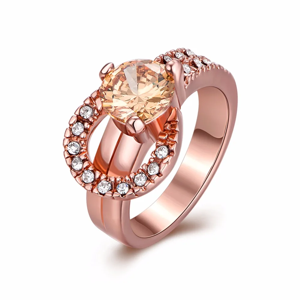 fashion water drop rings jewelry with round champagne zircon 18kgp gold colour rings for women horseshoe - Horseshoe Wedding Rings fashion water drop rings jewelry with round champagne zircon 18kgp gold colour rings for women horseshoe - Horseshoe Wedding Rings