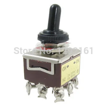 

15A/250VAC 10A/380VAC ON/ON 2 Position 3PDT Toggle Switch w Waterproof Boot 302
